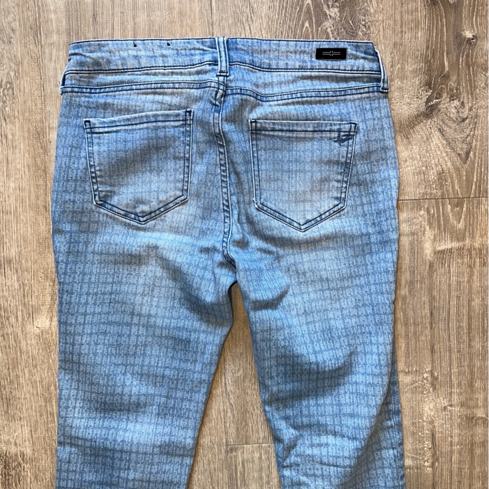 Liverpool Jeans Company Abby Skinny Light Blue Plaid Print Jeans - Picture 5 of 5